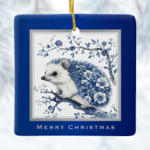 Hedgehog Chinoiserie Blue Toile Natal