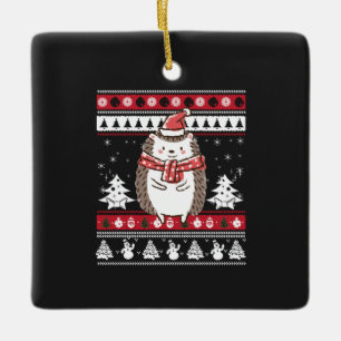 Ornamento De Cerâmica Hedgehog Christmas