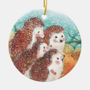 Ornamento De Cerâmica Hedgehogs conversando entre si Ilustração