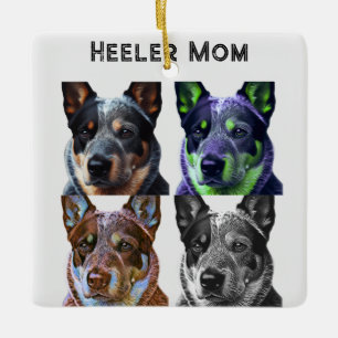 Ornamento De Cerâmica Heeler Mãe Blue Heeler Mãe