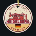 Ornamento De Cerâmica Heidelberg Alemanha City Skyline Emblem<br><div class="desc">Design de arte colorida e minimalista de Heidelberg,  com monumentos e marcos da cidade na Alemanha.</div>