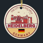 Ornamento De Cerâmica Heidelberg Alemanha City Skyline Emblem<br><div class="desc">Design de arte colorida e minimalista de Heidelberg,  com monumentos e marcos da cidade na Alemanha.</div>