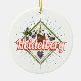 Ornamento De Cerâmica Heidelberg am Neckar Alemanha Retro Wine Vintage