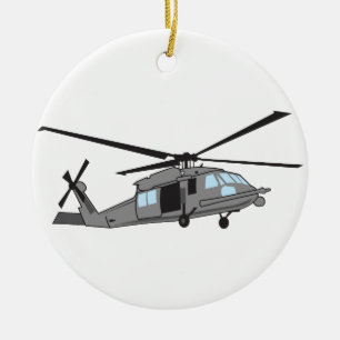Ornamento De Cerâmica Helicóptero Black Hawk