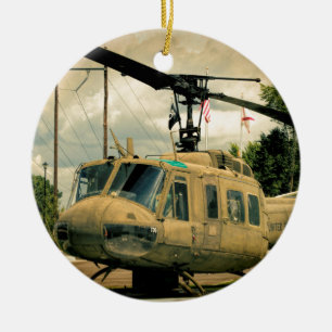 Ornamento De Cerâmica Helicóptero das forças armadas da era Uh-1 Huey de