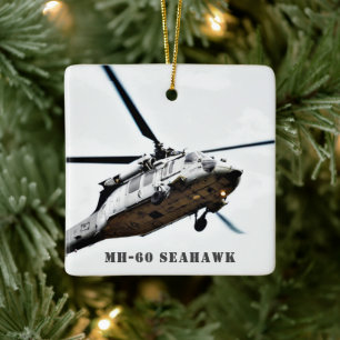 Ornamento De Cerâmica Helicóptero Militar Personalizado MH-60 Seahawk