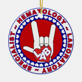 ORNAMENTO DE CERÂMICA HEMATOLOGISTA HEMATOLOGIA ESPECIALISTA LOGOTIPO EM