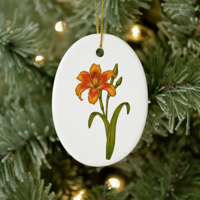 Ornamento De Cerâmica Hemerocallis fulva (Árvore)