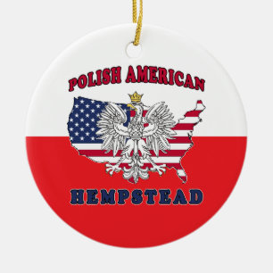 Ornamento De Cerâmica Hempstead Texas polonês americano