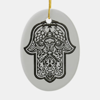 Ornamento De Cerâmica Henna Hand of Hamsa (Original)