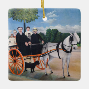 Ornamento De Cerâmica Henri Rousseau - A Carroça do pai Junier