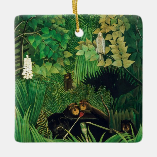 Ornamento De Cerâmica Henri Rousseau - Os Jesters Feliz (Frente)