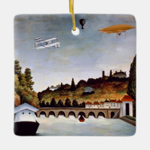 Ornamento De Cerâmica Henri Rousseau - Ponte de Sèvres e colinas de Clam