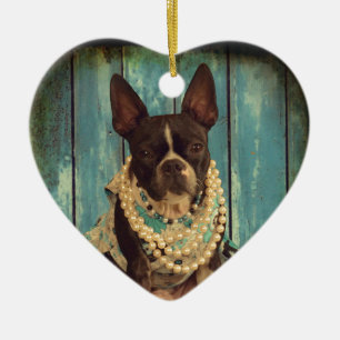 Ornamento De Cerâmica Hera a Boston Terrier