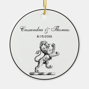 Ornamento De Cerâmica Heraldic Lion Crest Emblem