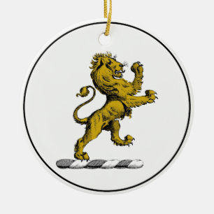 Ornamento De Cerâmica Heraldic Lion Standcrest Emblem C