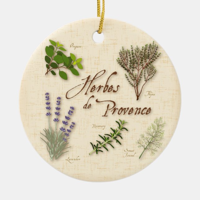 Ornamento De Cerâmica Herbes de Provence Ornament (Frente)