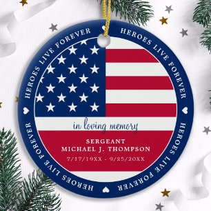 Ornamento De Cerâmica Heróis Vivem para sempre solidário Memorial Milita