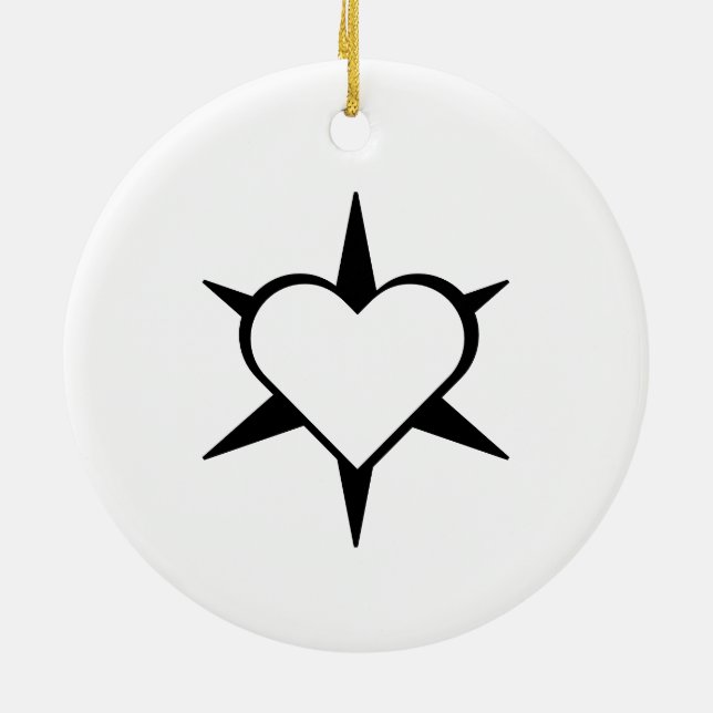 Ornamento De Cerâmica Herz Heart Coeur Cuore Star Starlet Stern (Traseira)