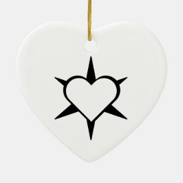 Ornamento De Cerâmica Herz Heart Cœur Cuore Star Starlet Sternchen Stern