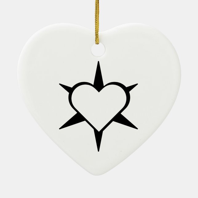 Ornamento De Cerâmica Herz Heart Cœur Cuore Star Starlet Sternchen Stern (Verso)