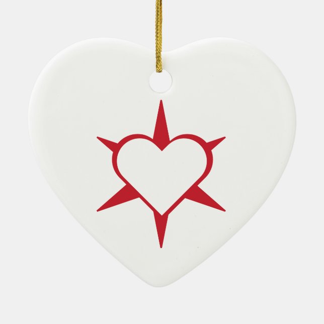 Ornamento De Cerâmica Herz Heart Cœur Cuore Star Starlet Sternchen Stern (Verso)