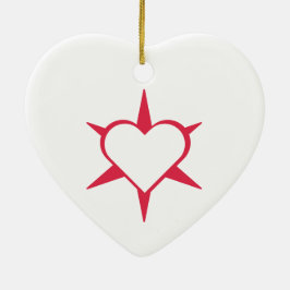 Ornamento De Cerâmica Herz Heart Cœur Cuore Star Starlet Sternchen Stern
