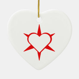 Ornamento De Cerâmica Herz Heart Cœur Cuore Star Starlet Sternchen Stern