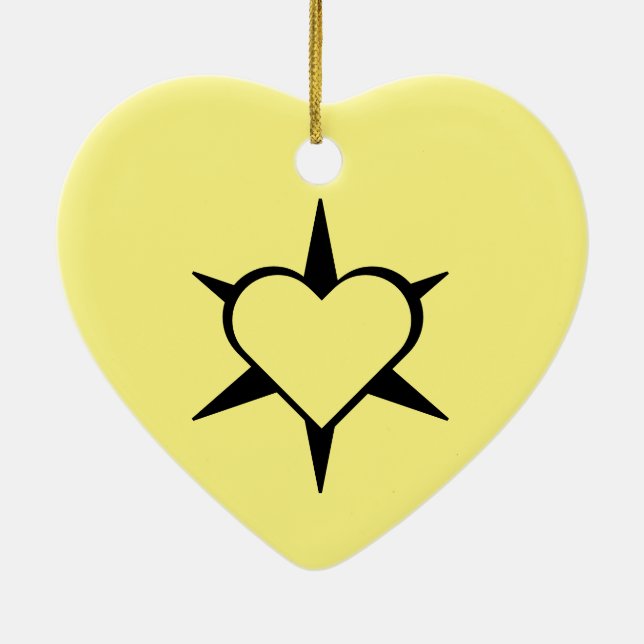 Ornamento De Cerâmica Herz Heart Cœur Cuore Star Starlet Sternchen Stern (Verso)