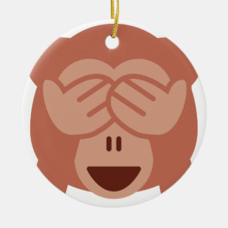 Ornamento De Cerâmica Hide and seek Emoji Monkey