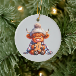 Ornamento De Cerâmica Highland Cattle Baby