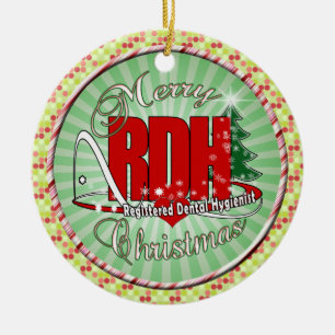 Ornamento De Cerâmica Higienista Dental Registrada CHRISTMAS RDH