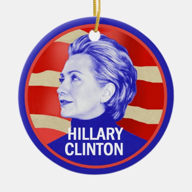 Ornamento De Cerâmica Hillary 2016 (Frente)