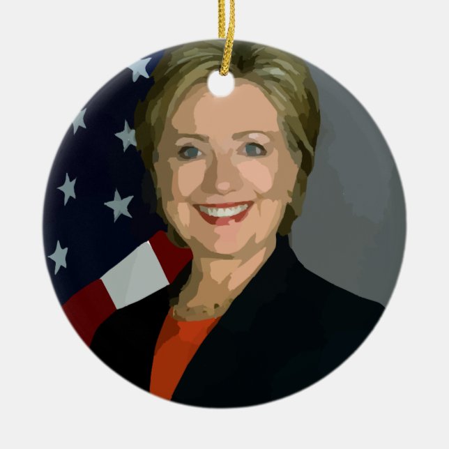 Ornamento De Cerâmica hillary clinton (Frente)