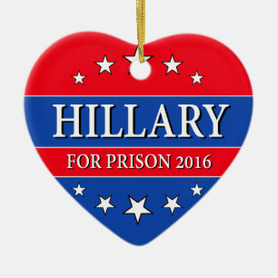 ORNAMENTO DE CERÂMICA "HILLARY PARA A PRISÃO 2016 "