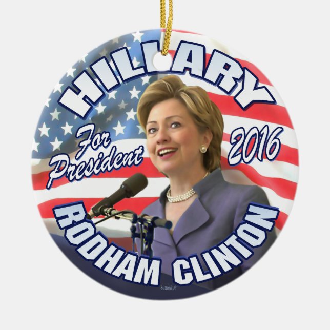Ornamento De Cerâmica Hillary Rodham Clinton 2016 (Frente)