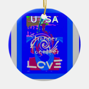 Ornamento De Cerâmica Hillary USA presidente Fortalece espírito junto