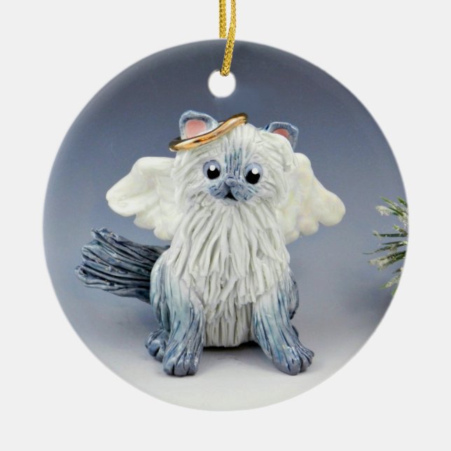 Ornamento De Cerâmica Himalayan Cat Bluepoint Angel Cerâmica Ornament (Frente)