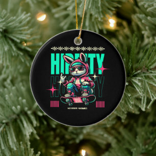 Ornamento De Cerâmica Hip-Hop Hoppity - Coelho Skater Páscoa