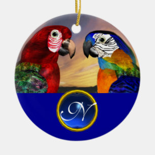 Ornamento De Cerâmica HIPER PARROGES BLUE SAPPHIRE GEM MONOGRAM Love