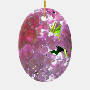 Ornamento De Cerâmica Hipodrangas Rosa Radiantes
