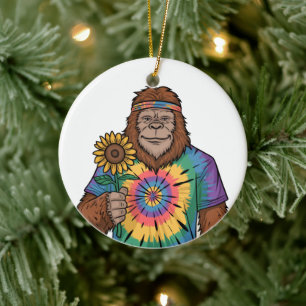 Ornamento De Cerâmica Hippie Sasquatch
