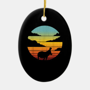 Ornamento De Cerâmica Hippopotamus 60s 70s Hippo Hippo Lover