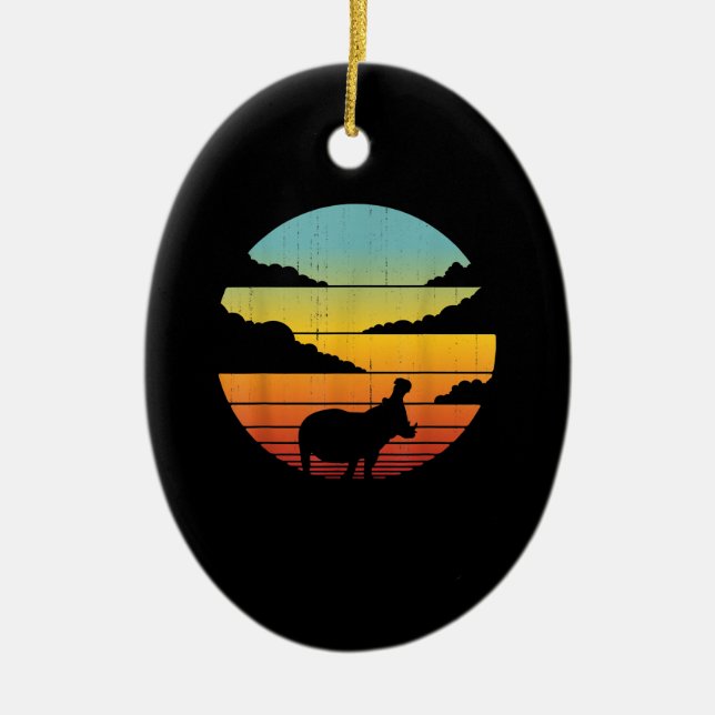 Ornamento De Cerâmica Hippopotamus 60s 70s Hippo | Hippo Lover (Frente)