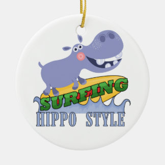 Ornamento De Cerâmica Hippopotamus do surfista