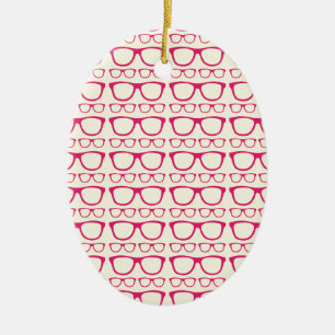 Ornamento De Cerâmica Hipster de Eyeglass Retroativo