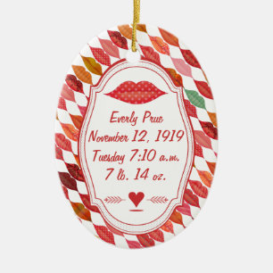 Ornamento De Cerâmica Hipster Swanky Baby Girl Vintage Retro Lil Lady