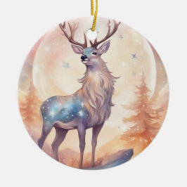 Ornamento De Cerâmica Hirsch mit sternen wasserfarben pastell Gemälde