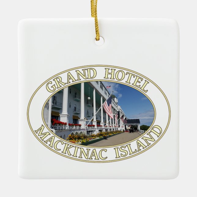 Ornamento De Cerâmica Historical Grand Hotel em Mackinac Island, Michiga (Frente)