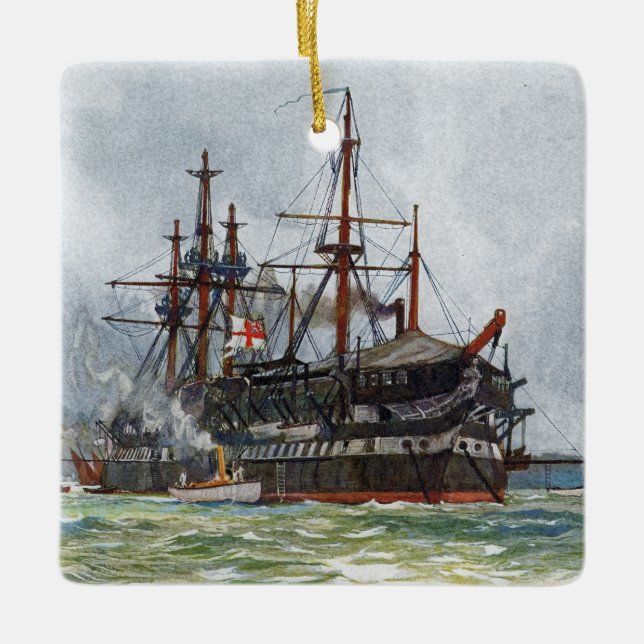 Ornamento De Cerâmica HMS Implacável um navio de terceira velocidade de  (Frente)